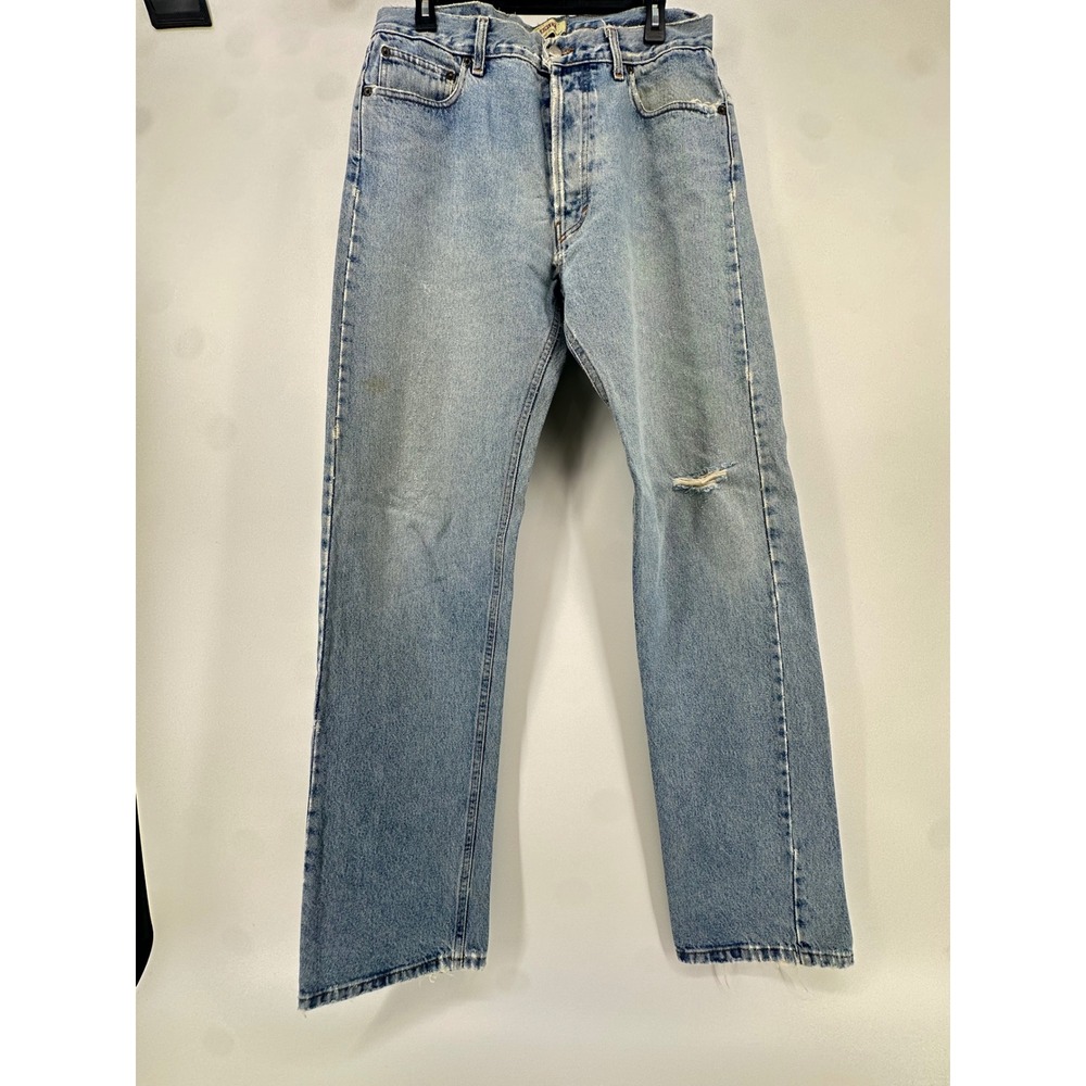VTG 90s Sisley Jeans Made in Italy Relaxed Elegance Button Fly Distressed 36x30